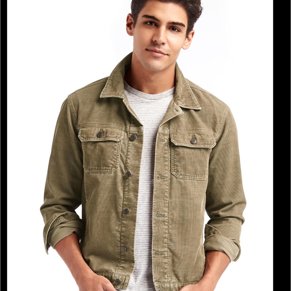GAP Dark Khaki Men’s Button Front Jacket Small